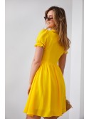 Smooth dress with short sleeves, yellow 3046 - Online store - Boutique